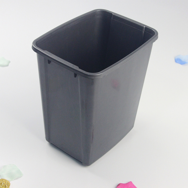 Black square large capacity plastic garbage bin household and commercial kitchen and bathroom storage bin