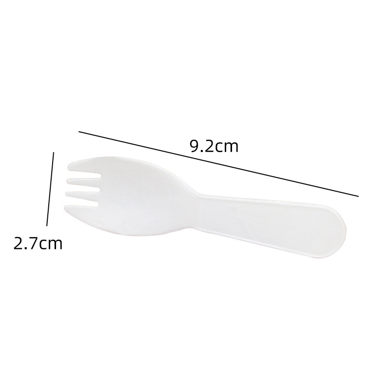 Disposable plastic spoon white cake dessert fork transparent bag independent packaging spoon and fork integrated