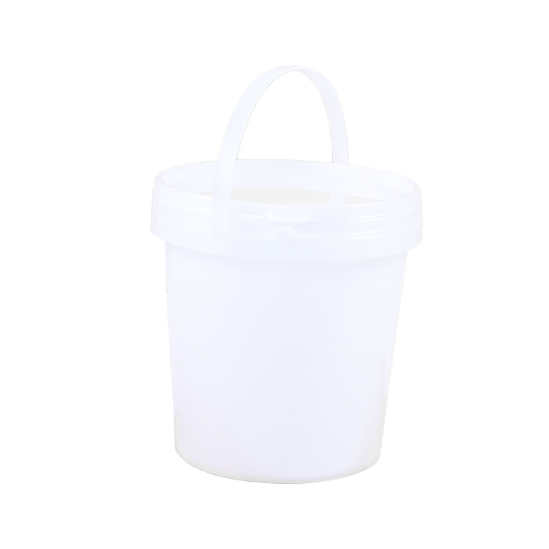 Circular transparent plastic hand-held sealed bucket, milk tea plastic bucket ice powder bucket, food storage bucket