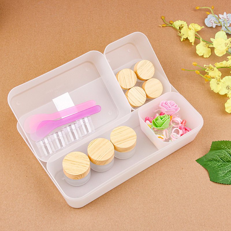 Square white plastic storage box desktop drawer sorting box cosmetics box, tableware box, wholesale