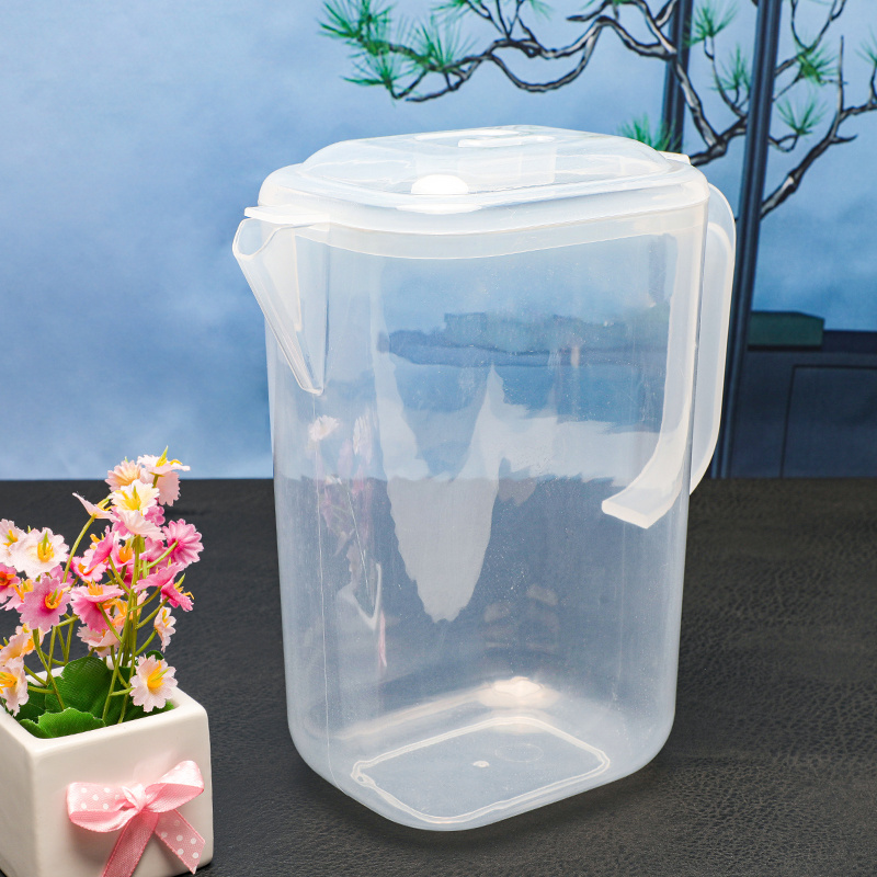 Transparent plastic water bottle large capacity milk tea pot with lid and handle, tea making pot