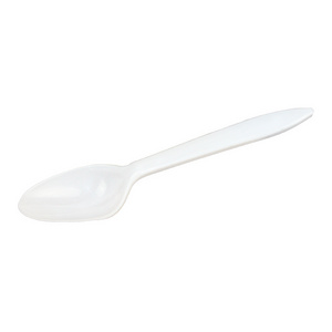 White plastic spoon individual packing disposable eight treasure congee spoon yogurt dim sum spoon ice cream scoop