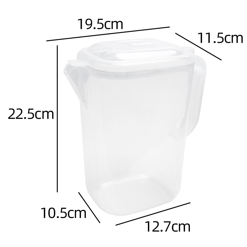 Transparent plastic water bottle large capacity milk tea pot with lid and handle, tea making pot