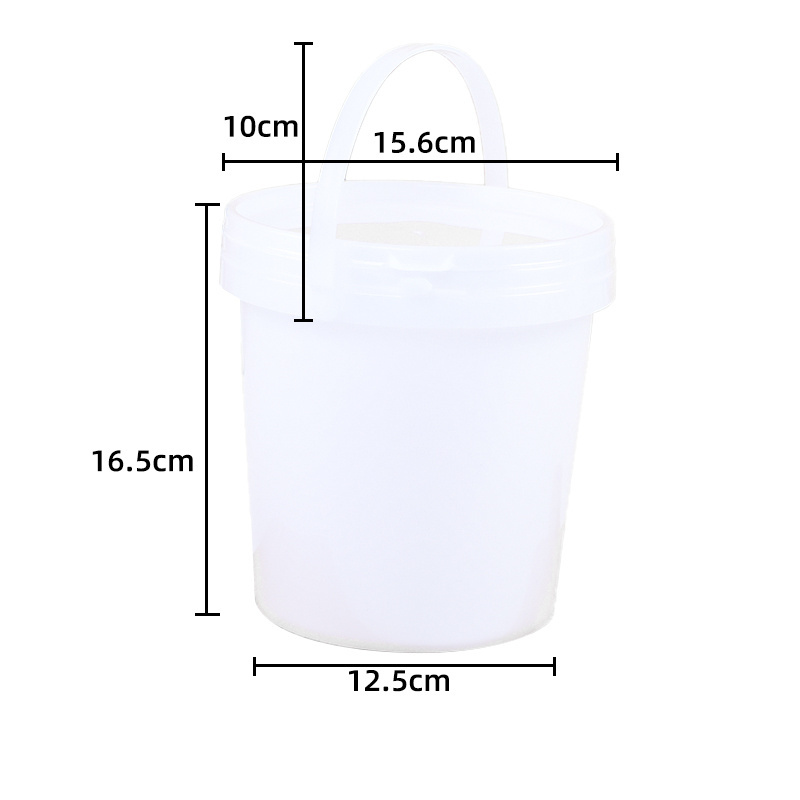 Circular transparent plastic hand-held sealed bucket, milk tea plastic bucket ice powder bucket, food storage bucket