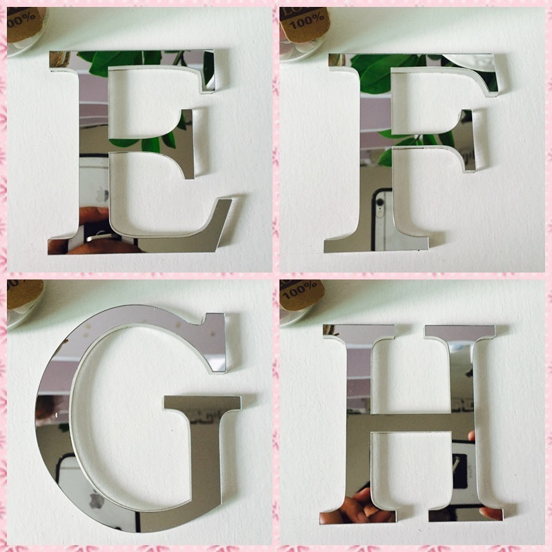 28 Pieces Alphabet Acrylic Mirror Sticker /Creative Decorative Wall Self Adhesive Stickers