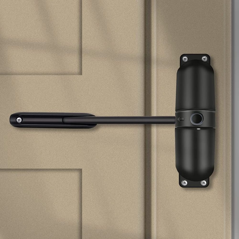 Door Closer Automatic Safety Spring Door Closer  Easy to Install to Convert Hinged Doors to Self ClosingWhite/Black