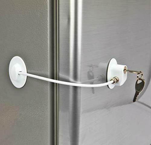 White Refrigerator Door Lock With Keys Fridge Freezer Lock Child Safety Lock