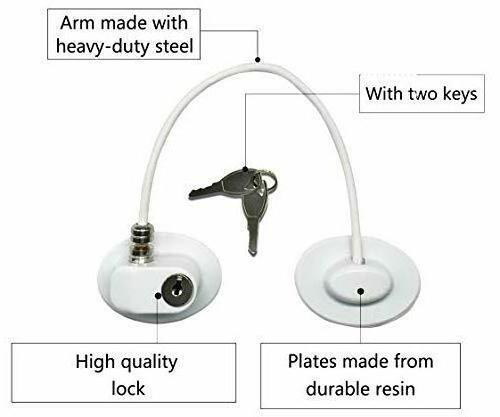 White Refrigerator Door Lock With Keys Fridge Freezer Lock Child Safety Lock