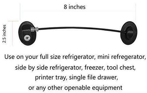 Refrigerator Door Lock with 2 Keys, File Drawer Lock, Freezer Door Lock