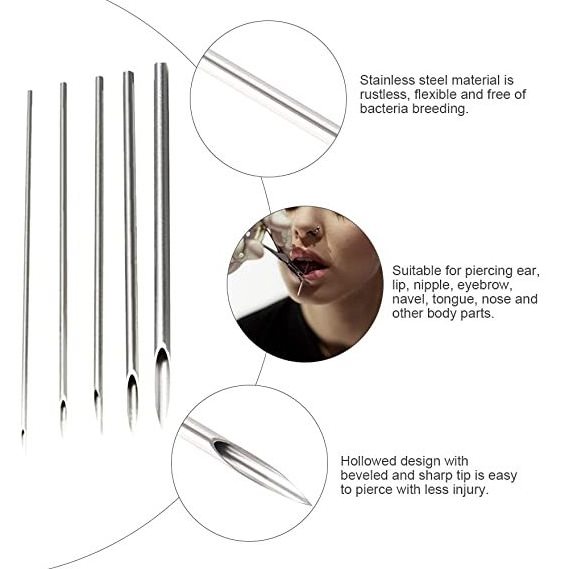 Factory Customize Individual Package Sterile Body Piercing Needles for Piercing Supplies Piercing Kit Body Piercing