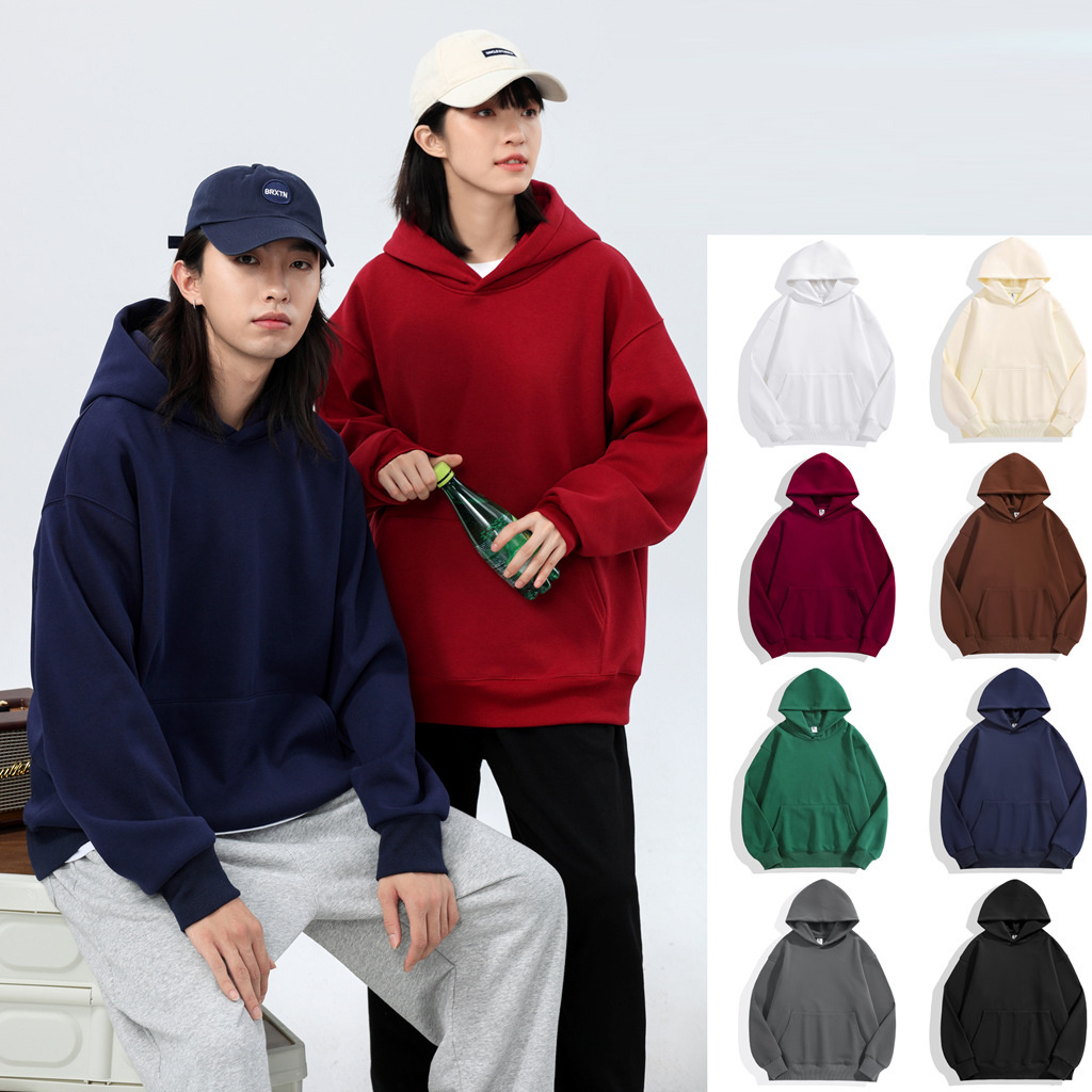 Wholesale 500gsm Unisex 100% Cotton Hoodie  High Quality Mens Blank Oversized Fleece Hoodie