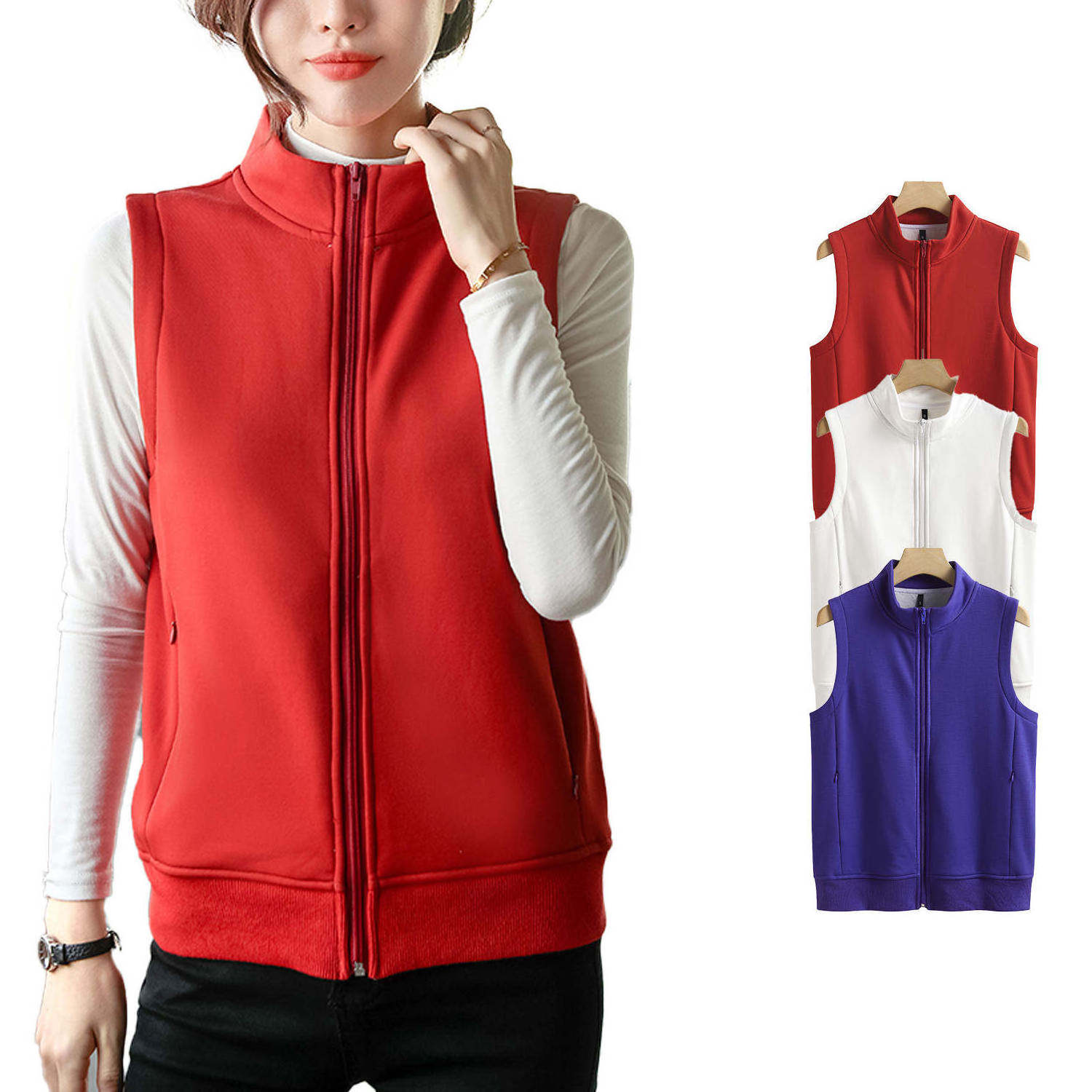 New high-end waistcoat vest work clothes Multi pocket work clothes Custom vest Multi pocket canvas women's cotton vest