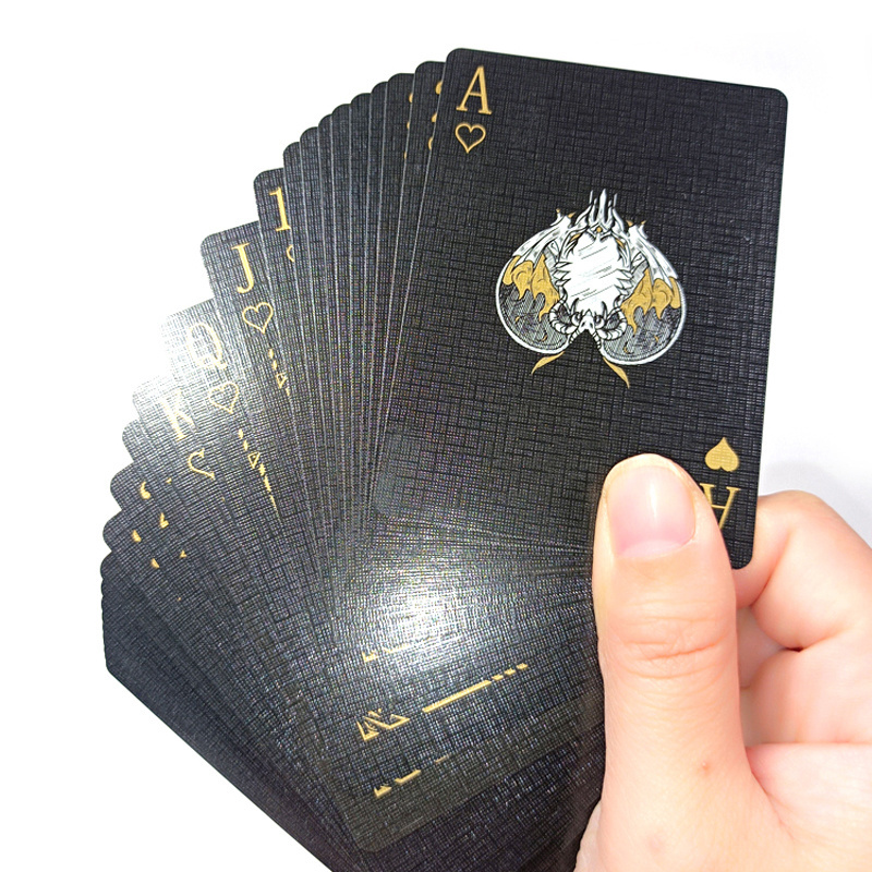 OEM Custom 52-55 cards casino poker printing luxury black core paper playing cards game set