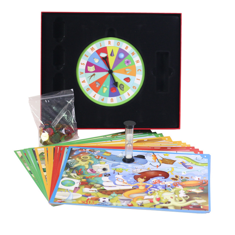 Printing customized game set with spinner educational toy board game for Children