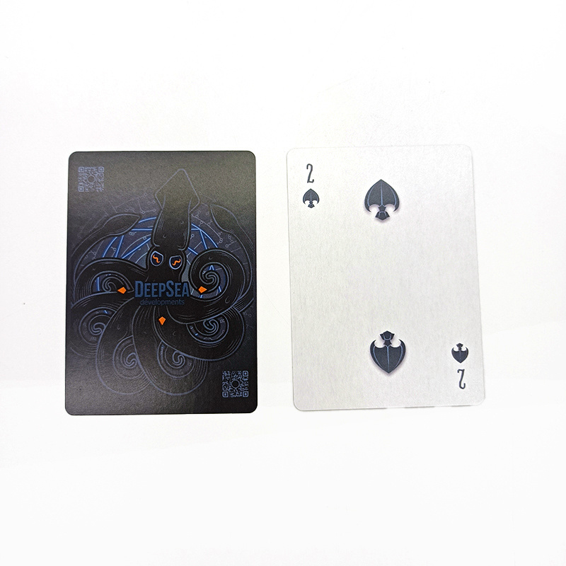 Card producer print playing cards custom logo blue core paper black poker cards