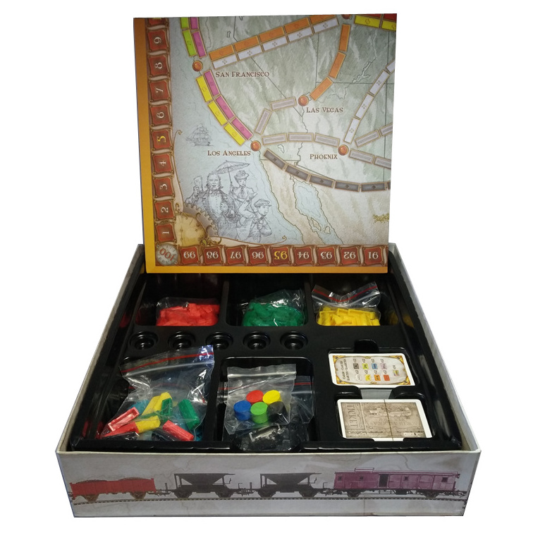 Custom different styles board game and box set printing with dice token spinner game