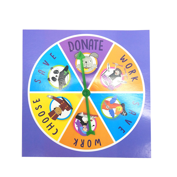 Printing customized game set with spinner educational toy board game for Children