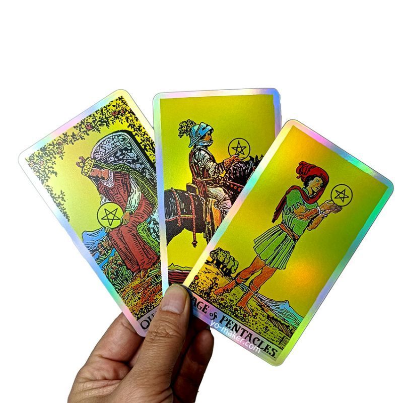 Large holographic cards maker customize trading cards pack custom playing collection tarot cards