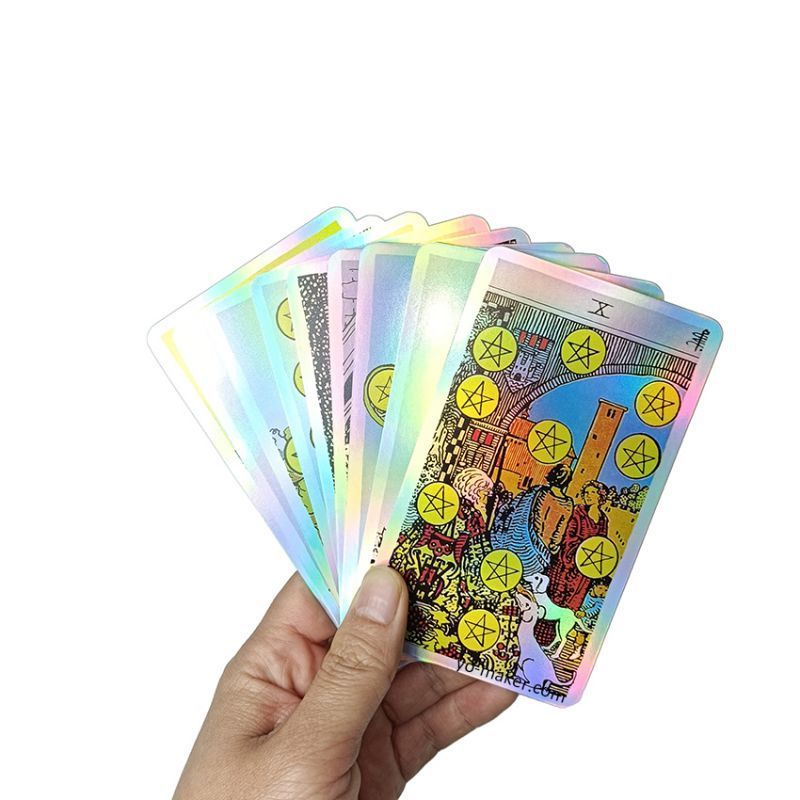 Large holographic cards maker customize trading cards pack custom playing collection tarot cards