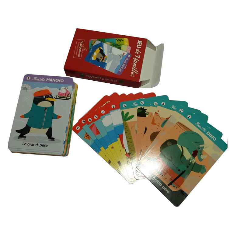 Manufacturer custom anime cards talking flash card cartoon playing cards for kids