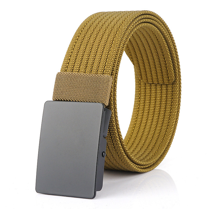 Factory wholesale price multi-color nylon belt metal buckle casual custom logo belt for men