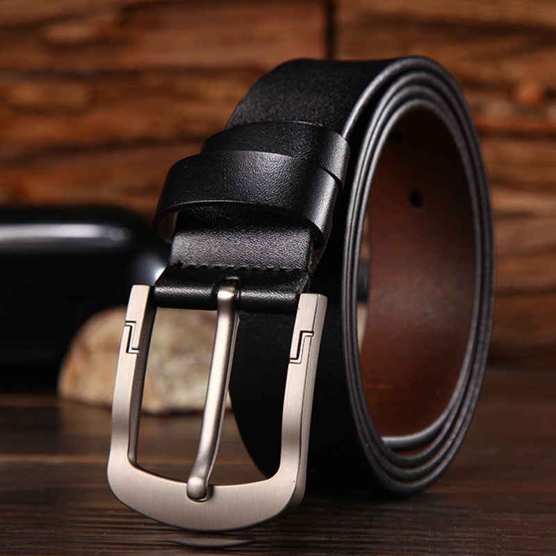 Luxury brand men's slide buckle belt genuine cow leather belt for men leather belts men