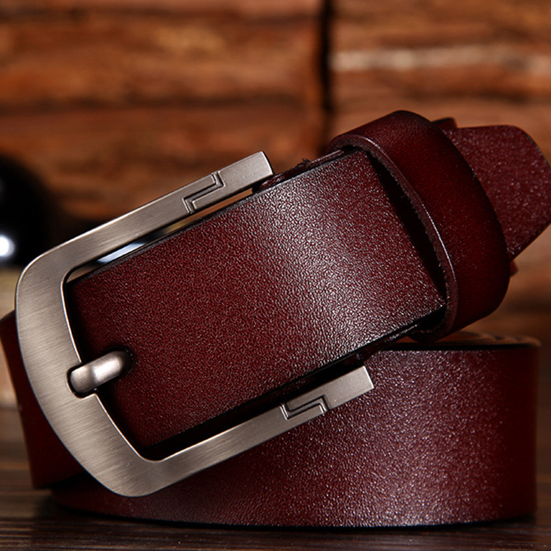 Luxury brand men's slide buckle belt genuine cow leather belt for men leather belts men