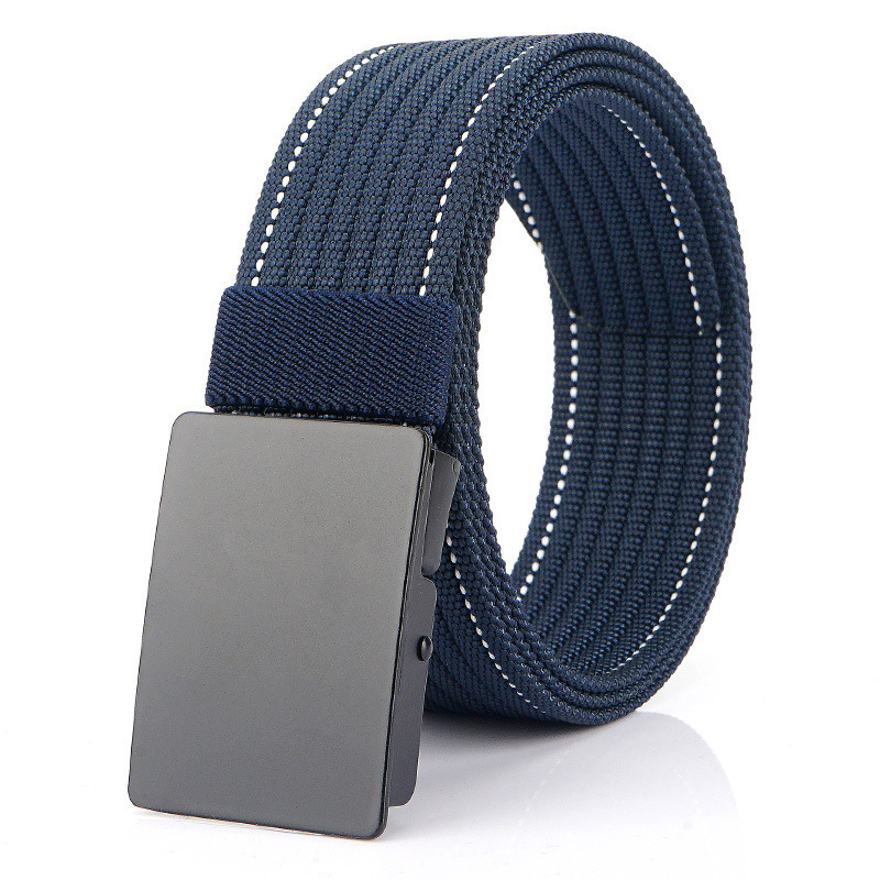 Factory wholesale price multi-color nylon belt metal buckle casual custom logo belt for men