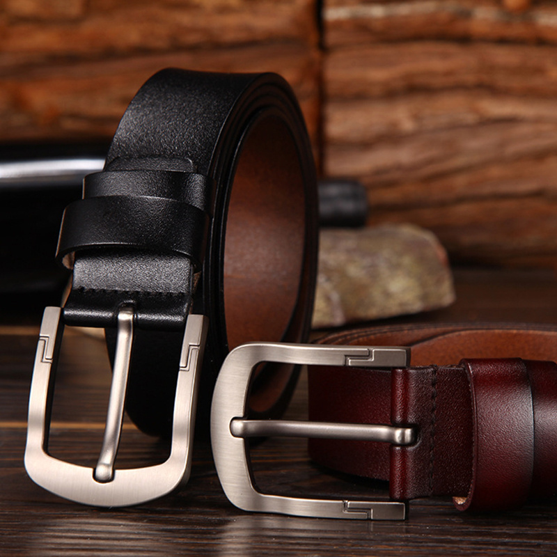 Luxury brand men's slide buckle belt genuine cow leather belt for men leather belts men