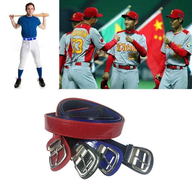 Unisex outdoor sports Belt Baseball Golf Softball Special Waistband Patent Leather Metal Pin Buckle Students sports belt