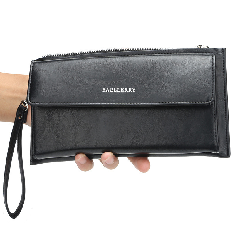 Baellery men wallet business casual large capacity clutch purse mobile phone bag