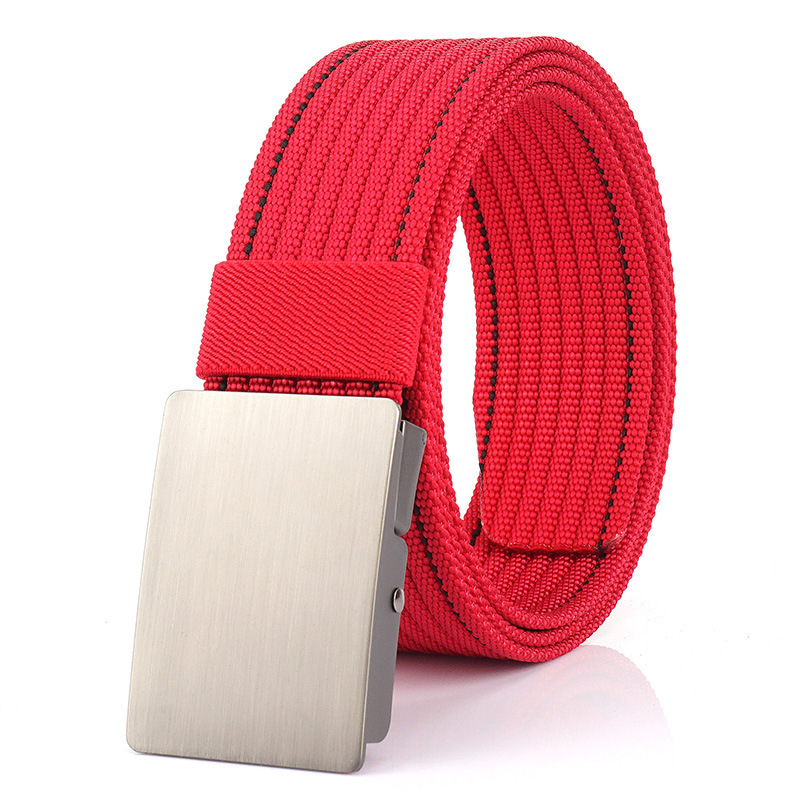 2024 new arrival multi-color nylon belt metal buckle men's casual belt custom logo