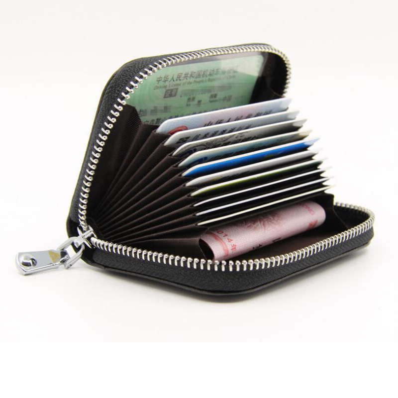 Beautiful RFID blocking women wallet small credit card purse for men organ card bag with zipper 2024 new