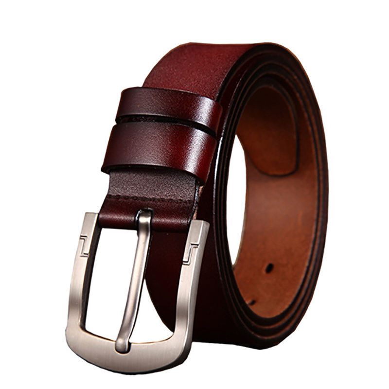 Luxury brand men's slide buckle belt genuine cow leather belt for men leather belts men