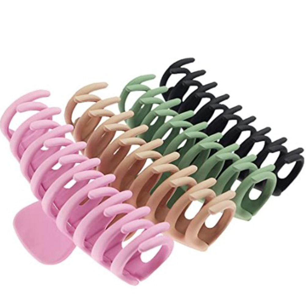 2024 Wholesale Solid Color Hair Claw Clips Plastic Korean Shark Clip Korean Style Plastic Hair Claw Custom Plastic Claw Clips