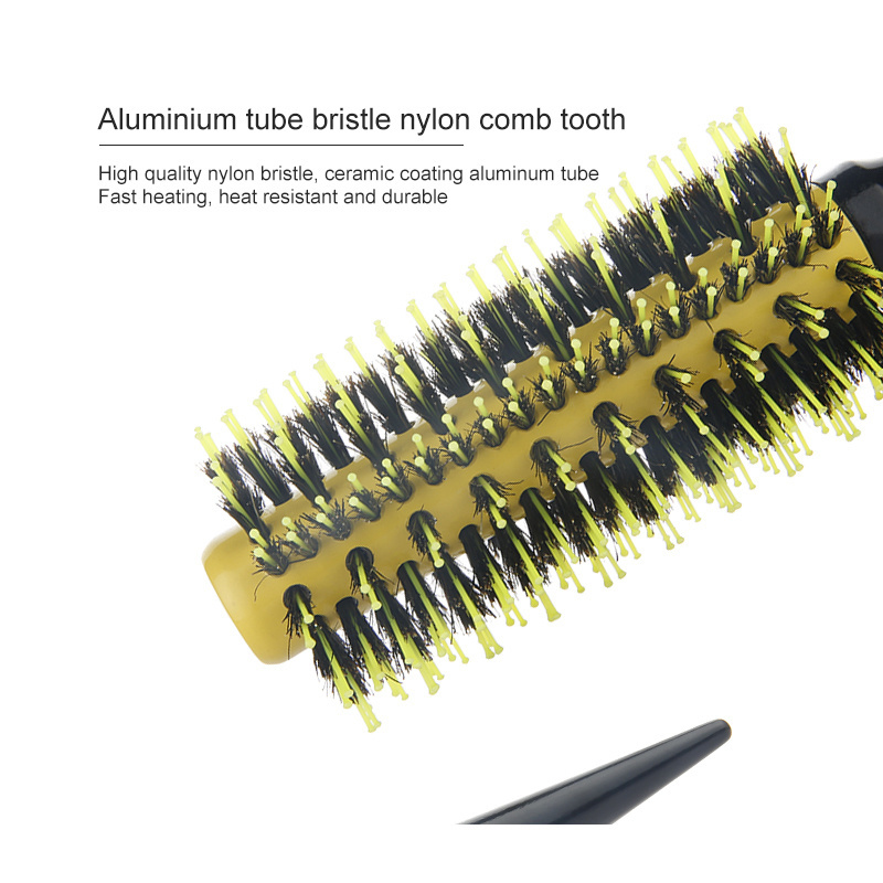 trend 2022 Ceramic rolling hair brush cepillo para cabello Detangling hair curling comb with non-slip handle