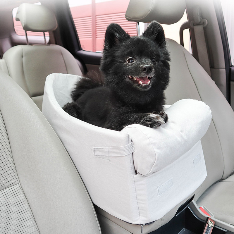 Pet kennel dog safety seat and console dog car seat for small dogs