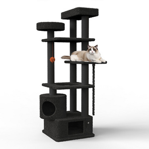 cat tree Black scratcher  sisal climbing cat furniture  climbing hammock for  cat  house