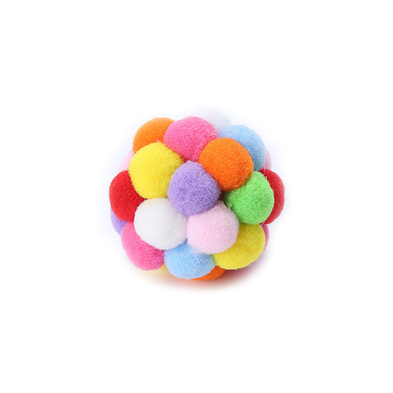 Cat Toys Ball Furry Ball with Rattle Bell for Cats Gift