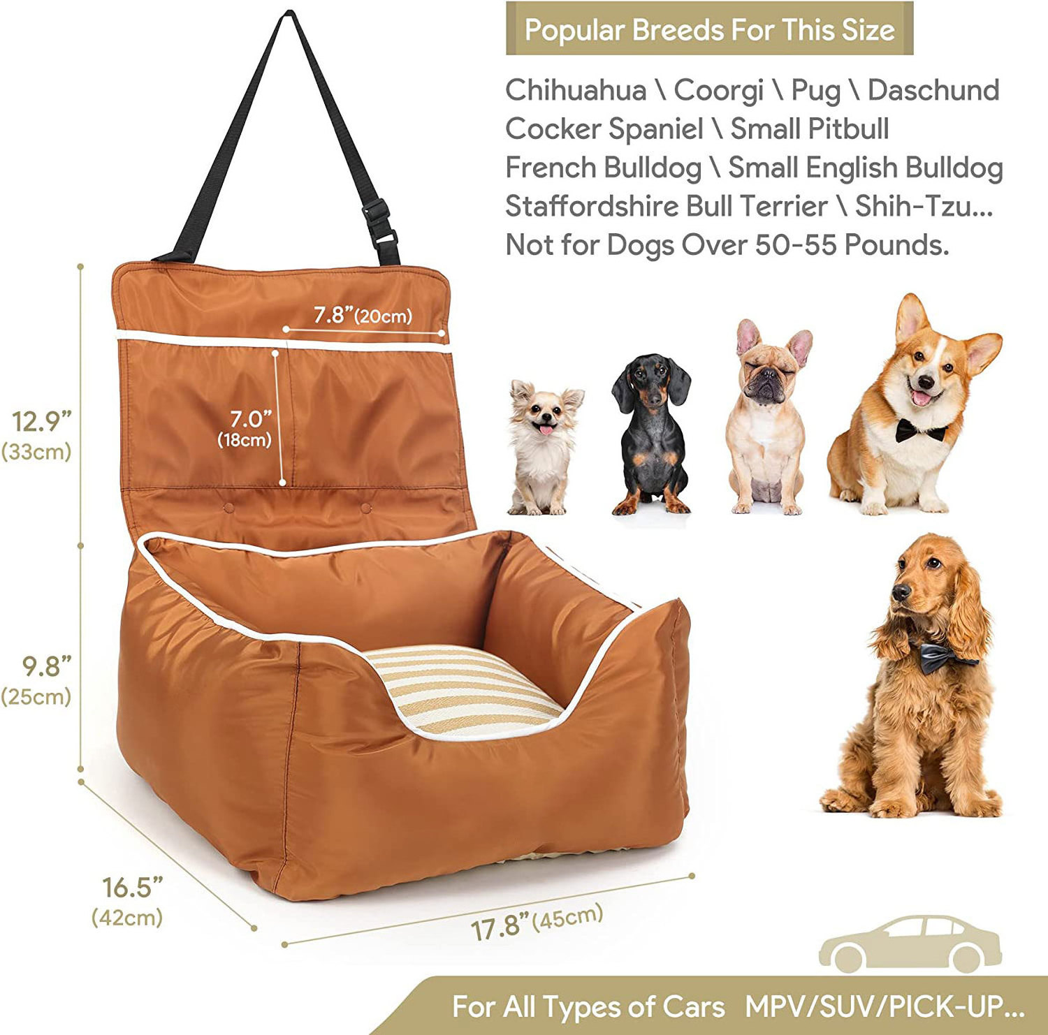 dog car seat small and medium-sized car kennel and dog car seat bed