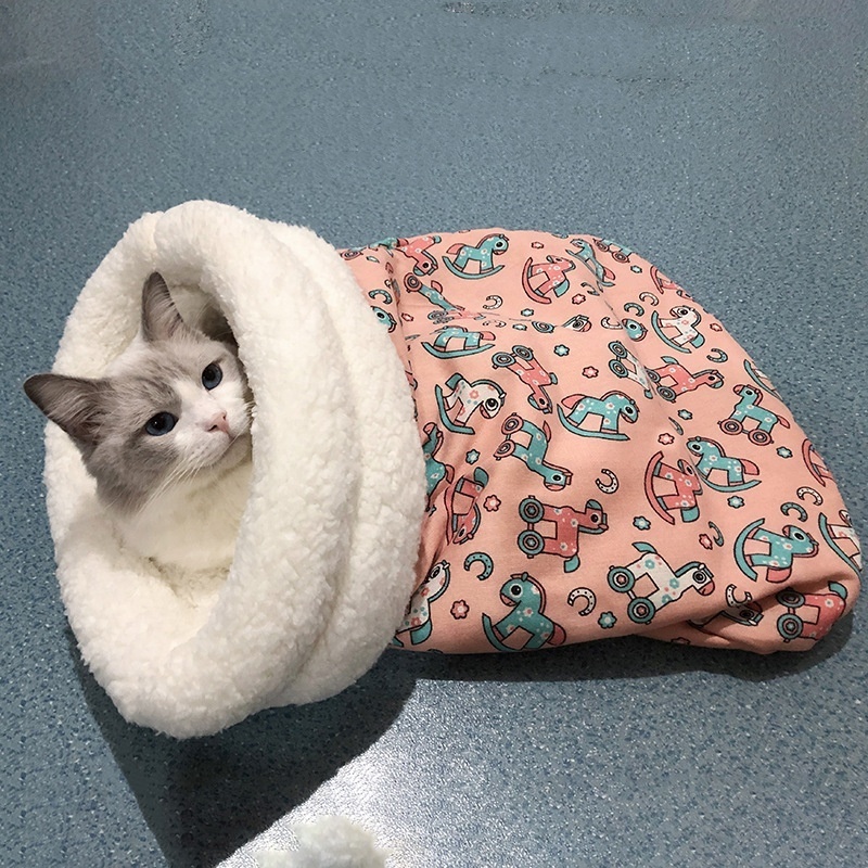 New Winter cat tunnel bed  Sisal   Sleeping Bag luxury cat dog bed washable pet bed for puppy