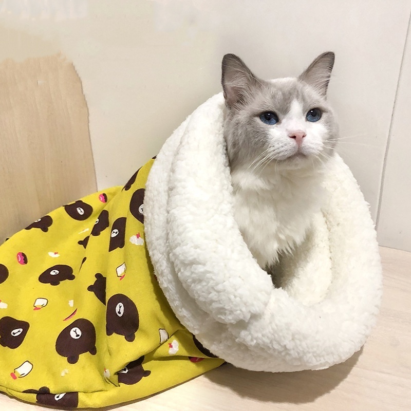 New Winter cat tunnel bed  Sisal   Sleeping Bag luxury cat dog bed washable pet bed for puppy