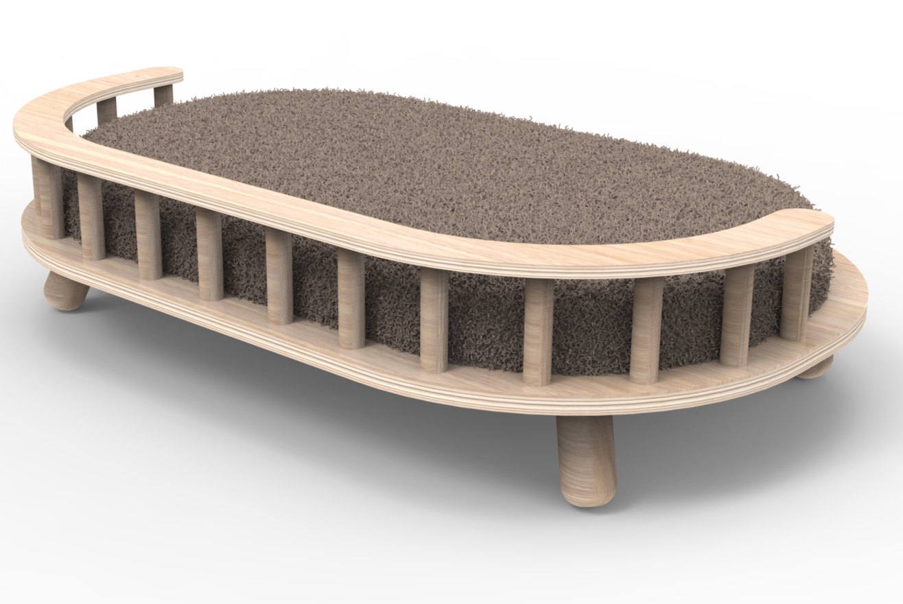 Modern Pet Bed Elevated Wooden Dog Bed with Soft Cushion