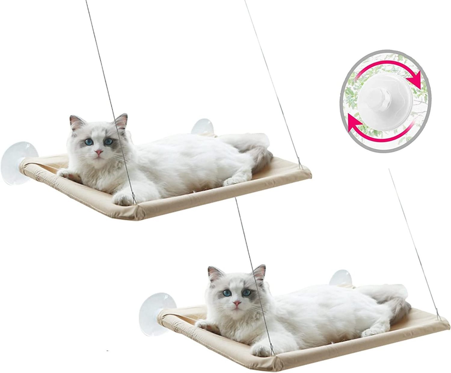 Cat Window Perch Cat Hammock  Window Bed  with Screw Suction Cups for Cats of all Shapes