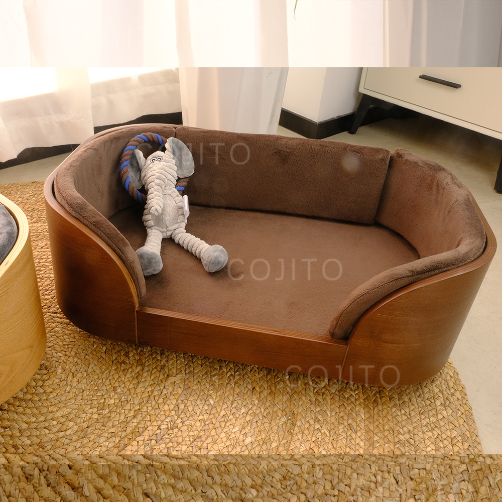 Hot selling luxury wooden dog bed Contains insulation pads for wooden dog bed