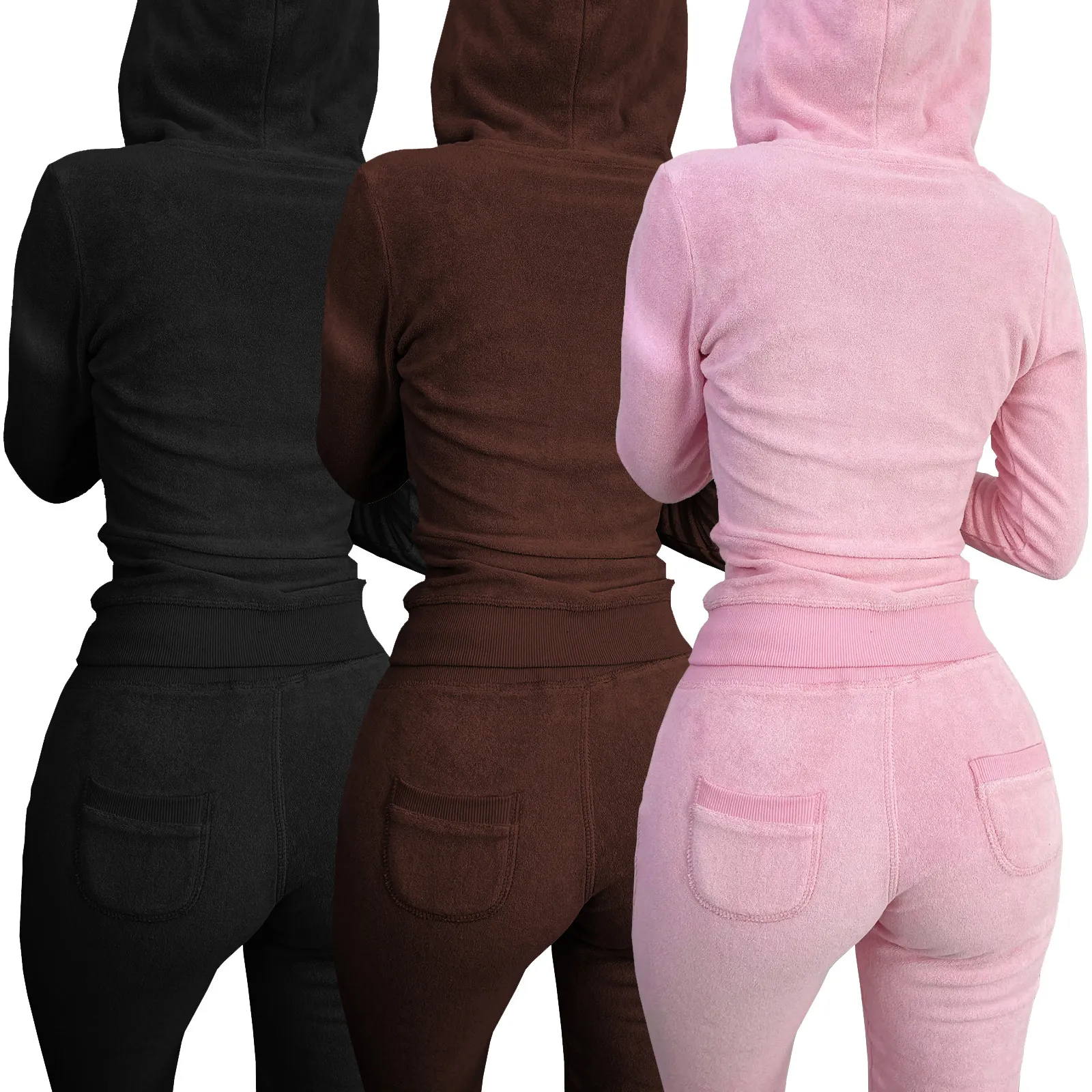 2023  New Streetwear Bodysuit Y2K Pink Terry Toweling Vest Short Sweatshirt Pants  Two Piece Set Tracksuits For Women