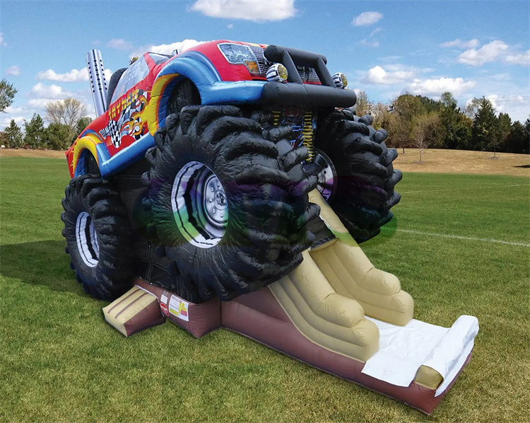 Outdoor Party Rental Kids China Manufacture Cool Monster Truck Bouncer Slide Inflate Jumping Castle Combo