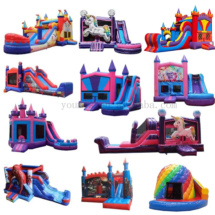 Commercial wet dry bouncer slide combo inflatable water slide bouncy moonwalk jumping castle bounce house for kids adults