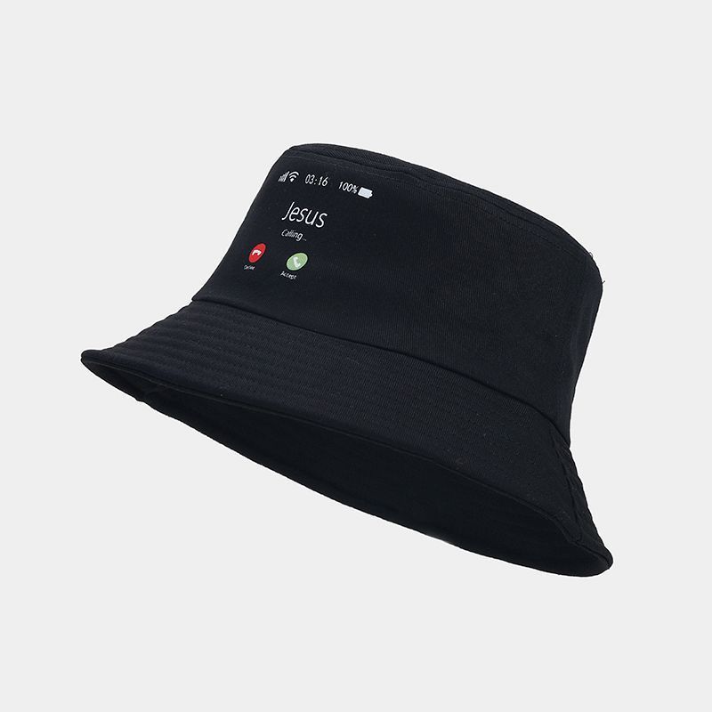 2023 New coming black wholesale jesus hats bucket one side wear hat