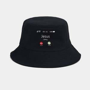 2023 New coming black wholesale jesus hats bucket one side wear hat